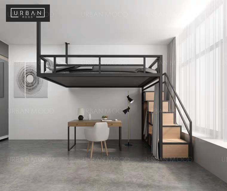 JUDE Modern Industrial Loft Bedframe