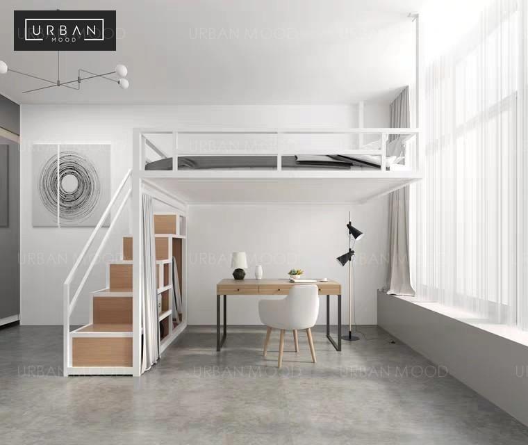 JUDE Modern Industrial Loft Bedframe – Urban Mood