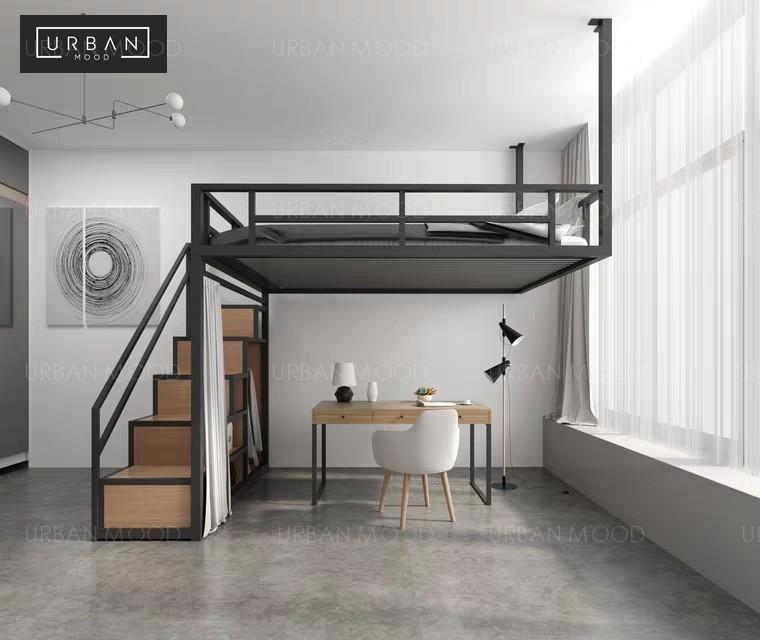 JUDE Modern Industrial Loft Bedframe