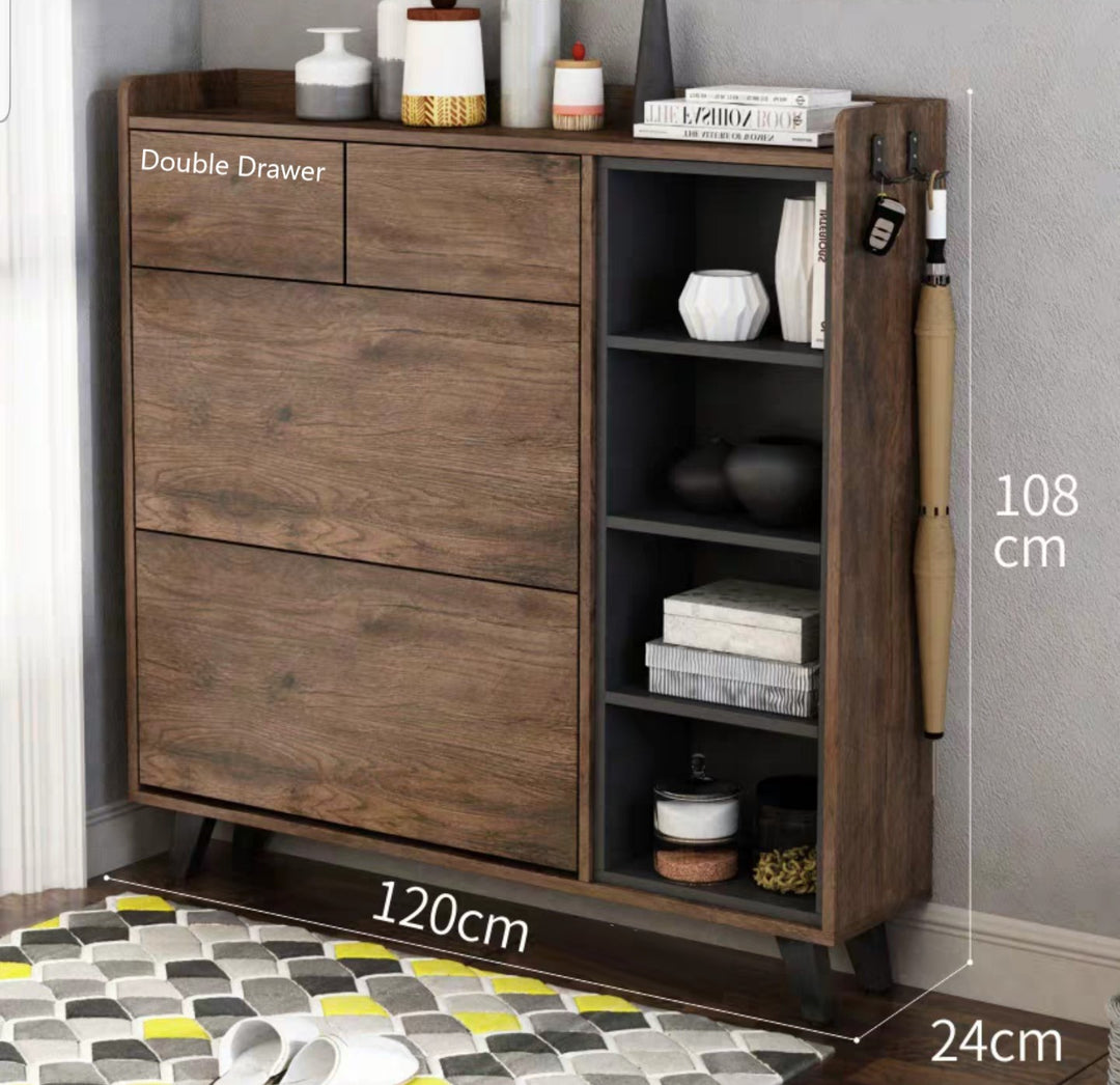 JASPER Modern Rustic Ultra Slim Shoe Cabinet