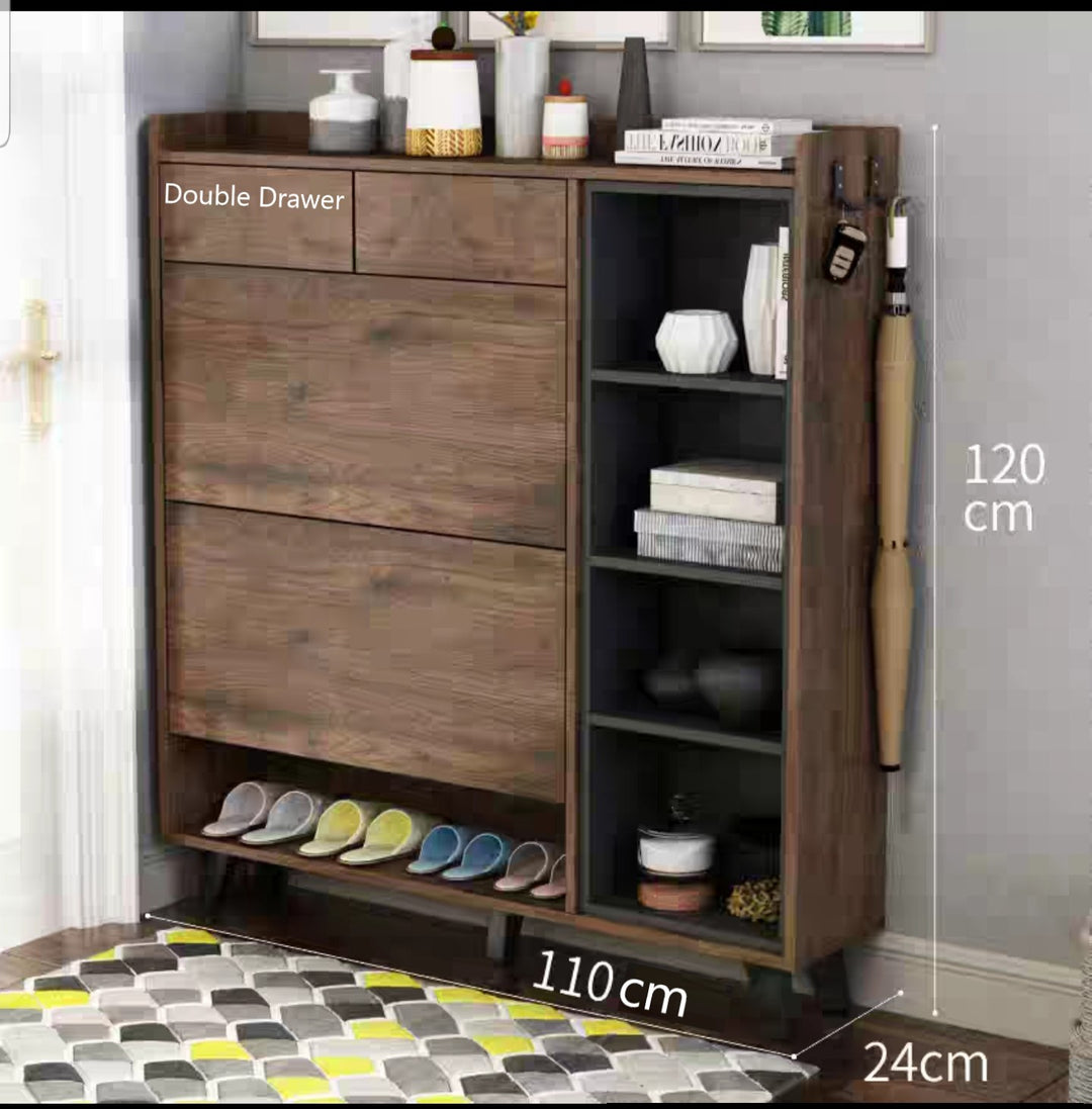 JASPER Modern Rustic Ultra Slim Shoe Cabinet