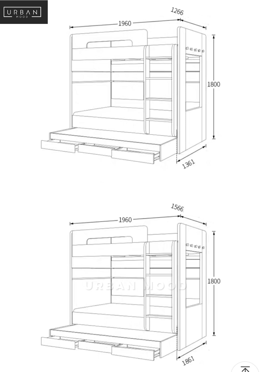 JONAH Scandinavian Bunk Bedframe