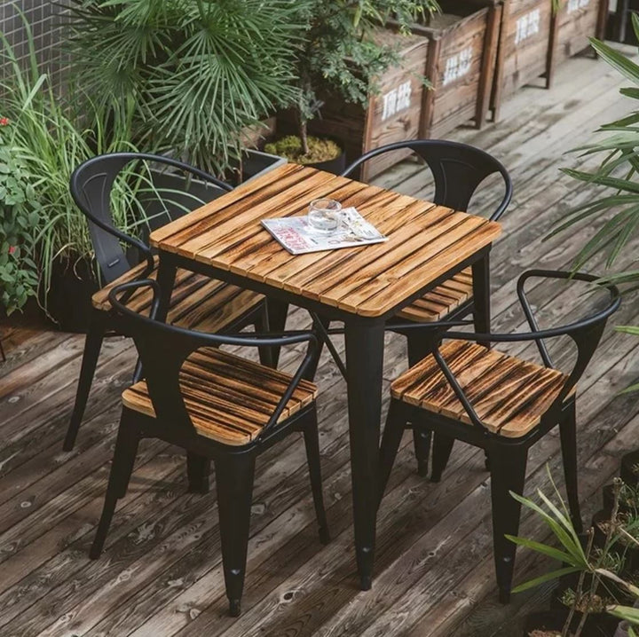 JONESS Rustic Solid Wood Outdoor Dining Table