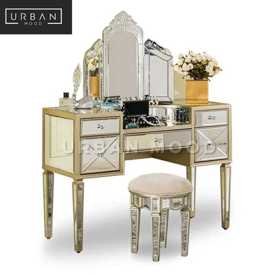 JULIETTE Victorian Mirrored Vanity Table Set