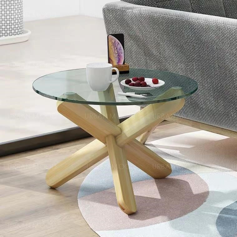 KIRBY Contemporary Solid Wood X Coffee Table