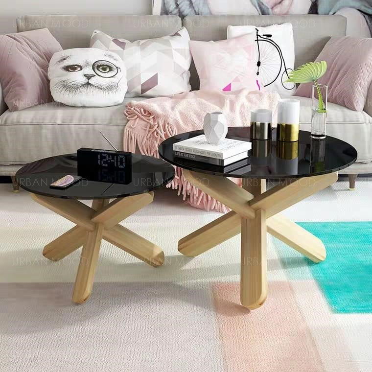 KIRBY Contemporary Solid Wood X Coffee Table