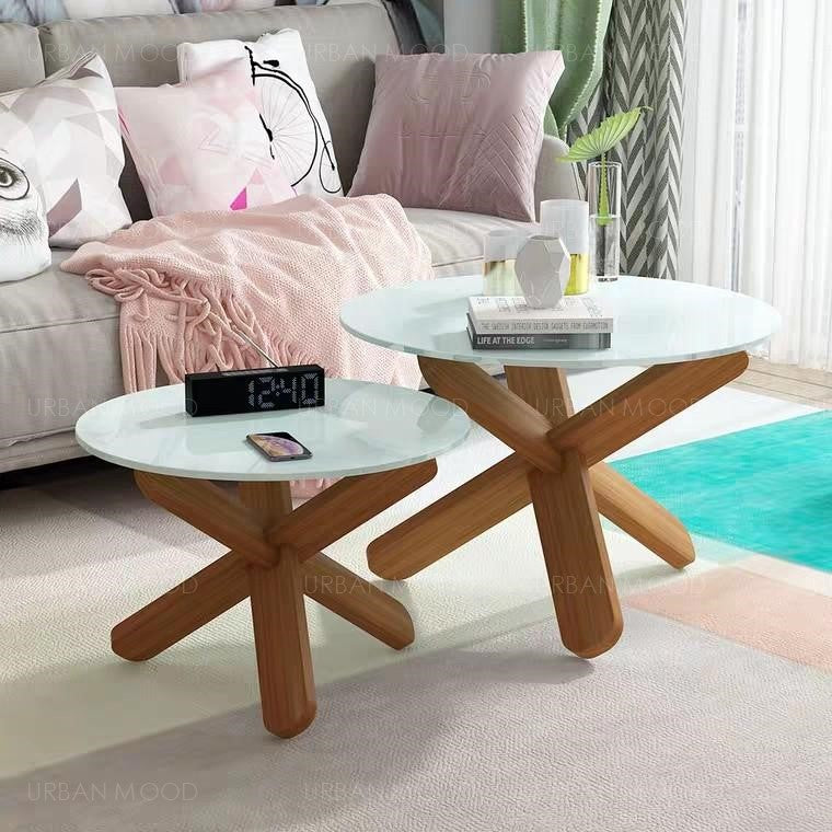 KIRBY Contemporary Solid Wood X Coffee Table