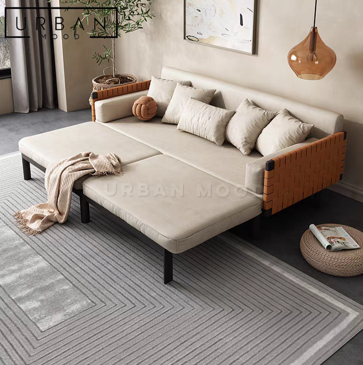 KAME Modern Leather Sofa Bed