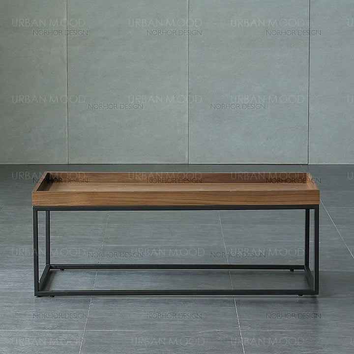 LAKEN Modern Industrial Solid Wood Coffee Table