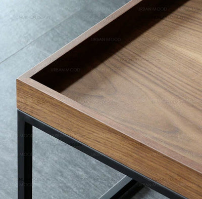 LAKEN Modern Industrial Solid Wood Coffee Table