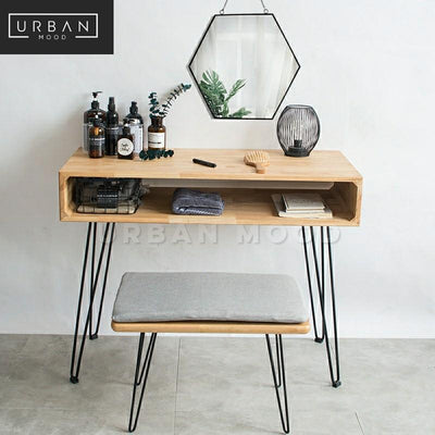 LAWRY Rustic Solid Wood Vanity Table