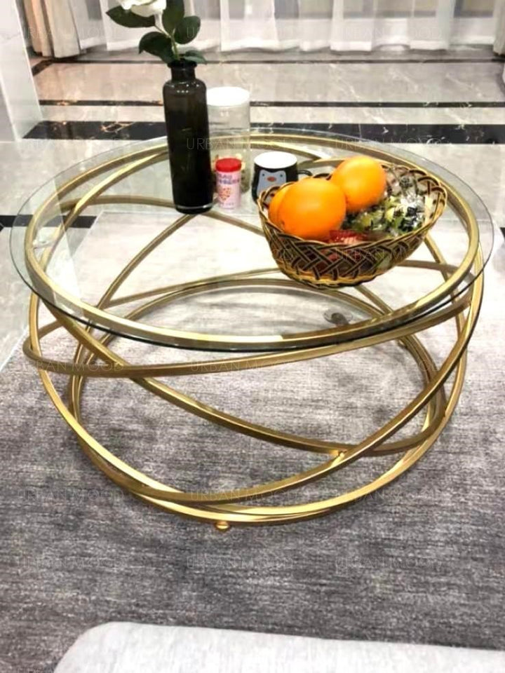 LEIA Gold Wireframe Coffee Table