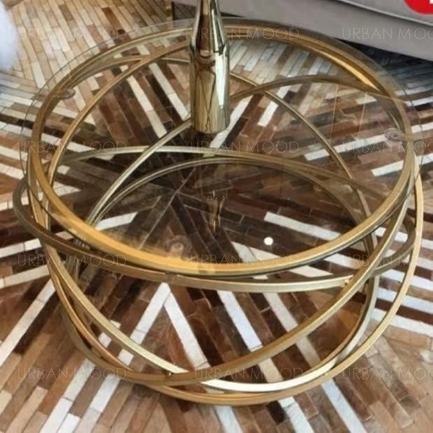 LEIA Gold Wireframe Coffee Table