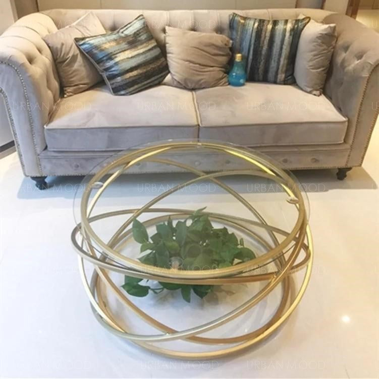 LEIA Gold Wireframe Coffee Table