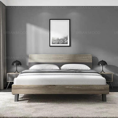 LENT Modern Rustic Solid Wood Bedframe