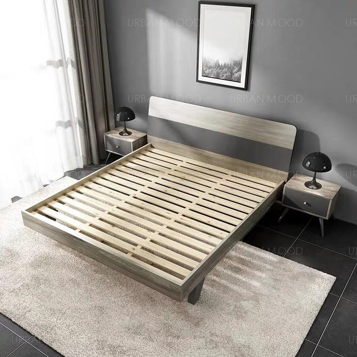 LENT Modern Rustic Solid Wood Bedframe