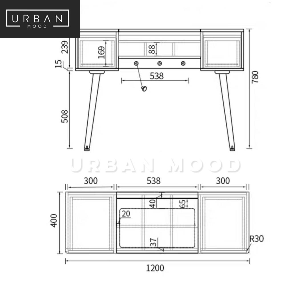 LORNA Modern Flip Top Vanity Table