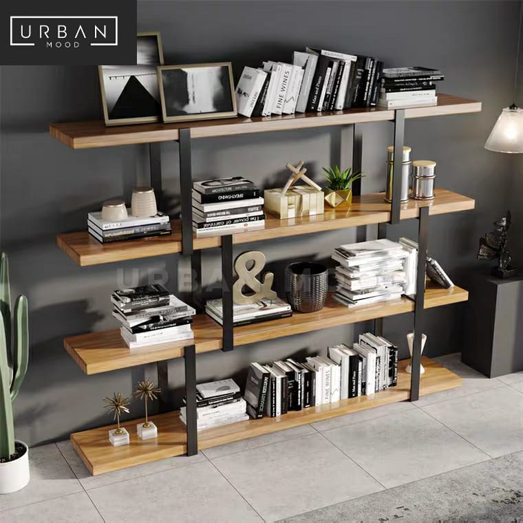 LEVER Industrial Solid Wood Display Shelf