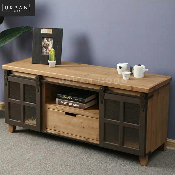 DEFORT Industrial Solid Wood TV Cabinet