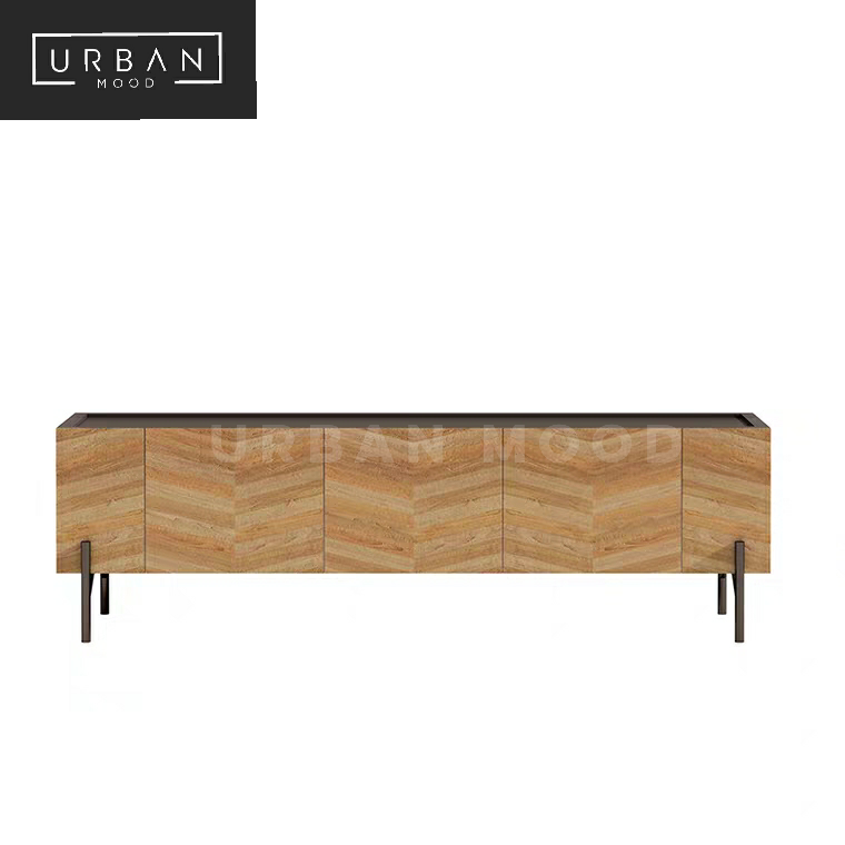 OLIVER Rustic Chevron TV Console