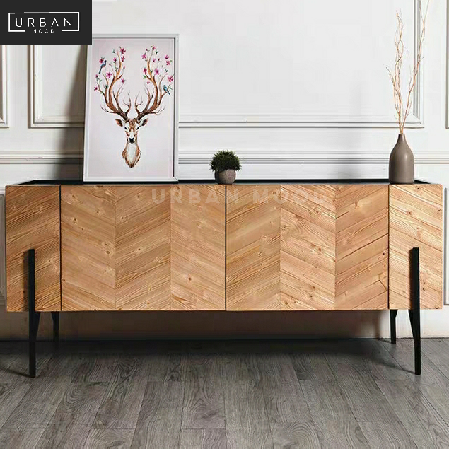 OLIVER Rustic Chevron TV Console