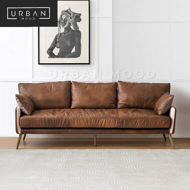 Sable Vintage Faux Leather Sofa Urban