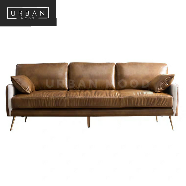 SABLE Vintage Faux Leather Sofa