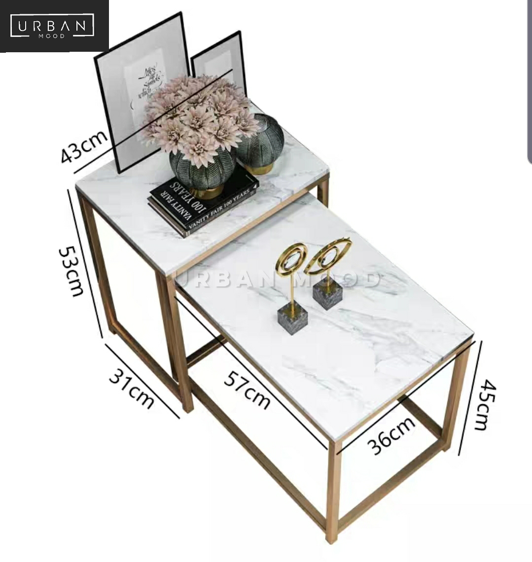 CLIFF Luxury Marble Nesting Side Tables