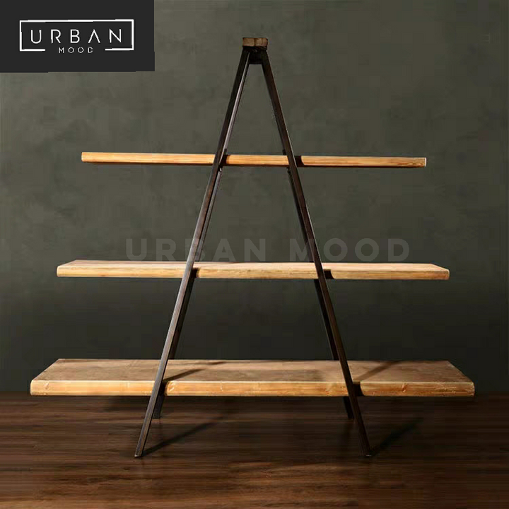 FORTE Industrial Solid Wood Display Shelf