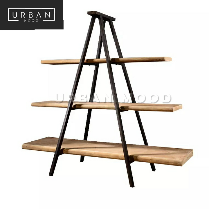 FORTE Industrial Solid Wood Display Shelf