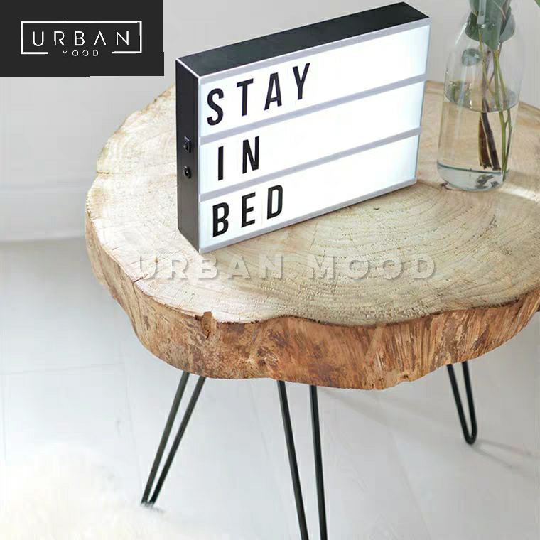 NORTON Rustic Raw Wood Side Table