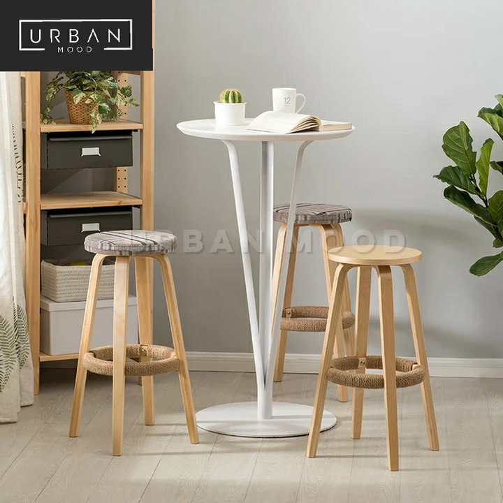 COHEN Rustic Round Bar Stool