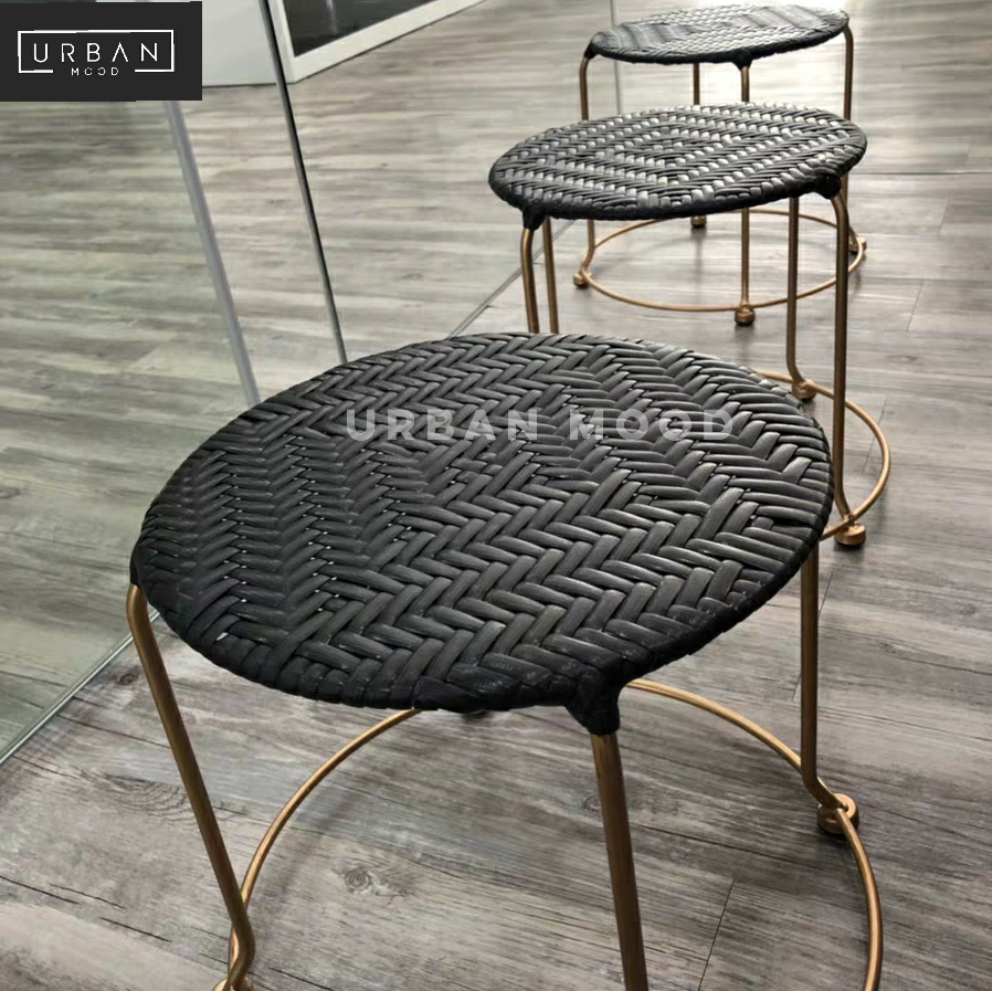 FERN Rustic Rattan Stool