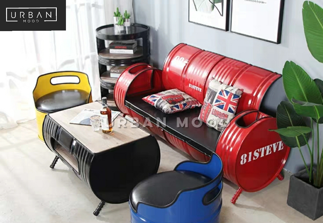 SHOT Industrial Metal Barrel Coffee Table