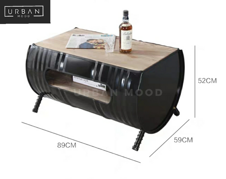 SHOT Industrial Metal Barrel Coffee Table