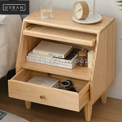 SPICE Rustic Solid Wood Bedside Table
