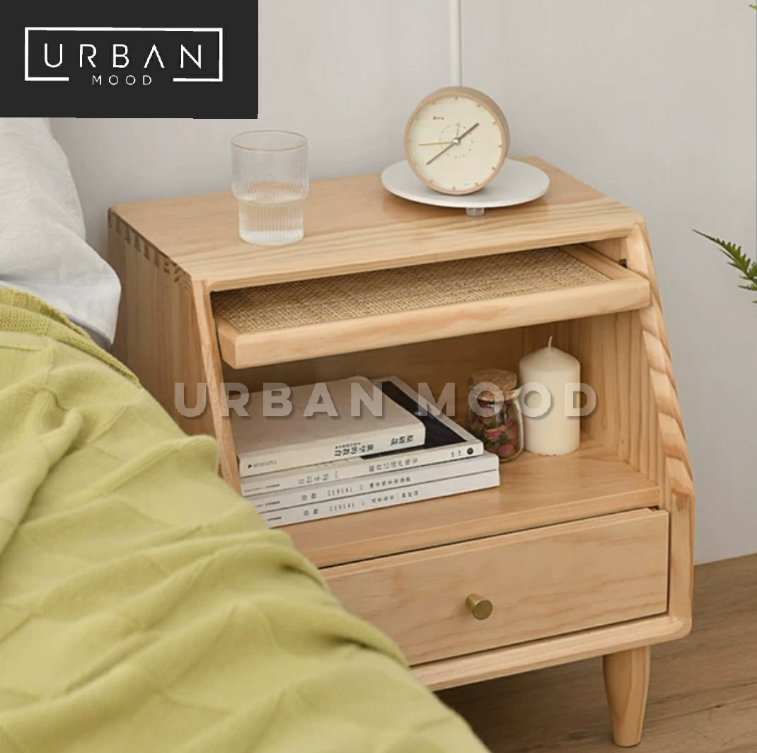 SPICE Rustic Solid Wood Bedside Table