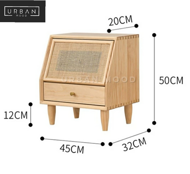 SPICE Rustic Solid Wood Bedside Table