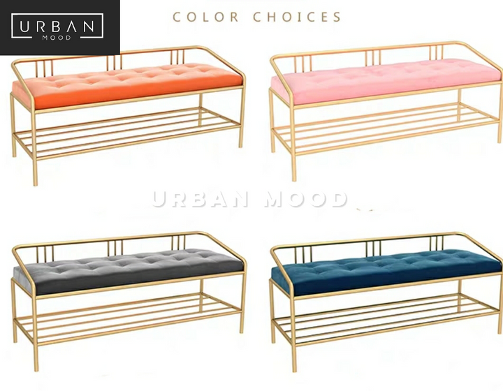 CITY Modern Velvet Ottoman Bench