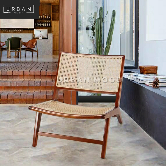 DWAYNE Rustic Solid Wood Lounge Chair