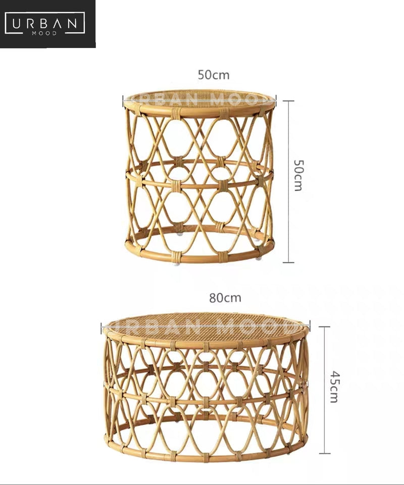 MERRITH Rattan Accent Coffee Table