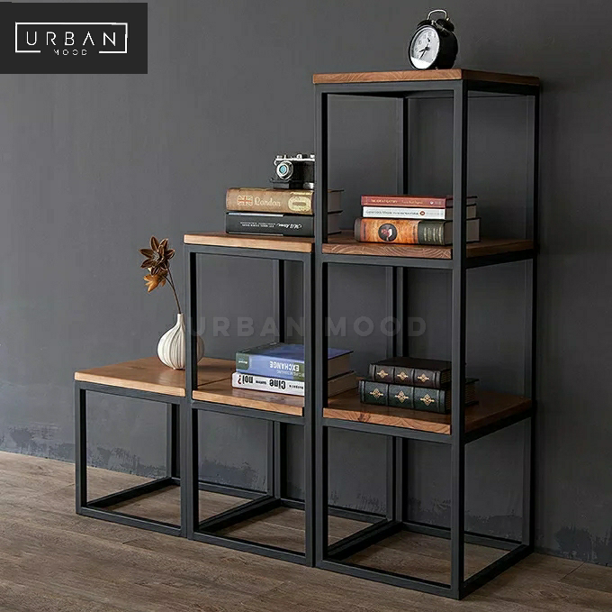 SIENNA Modern Industrial Solid Wood Shelf