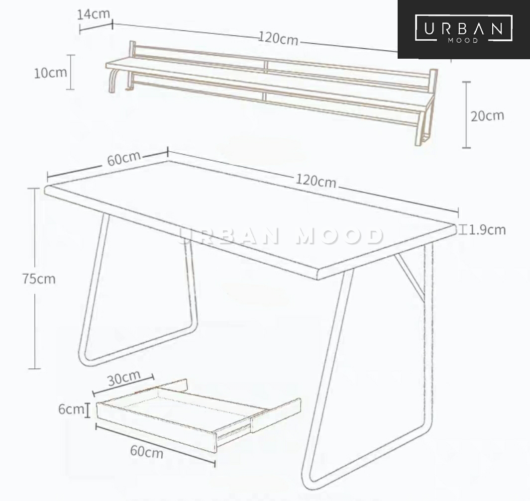 SABER Modern Gold Study Table