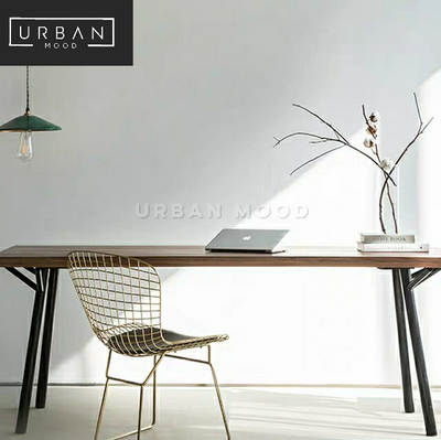 TEASE Modern Industrial Solid Wood Study Table