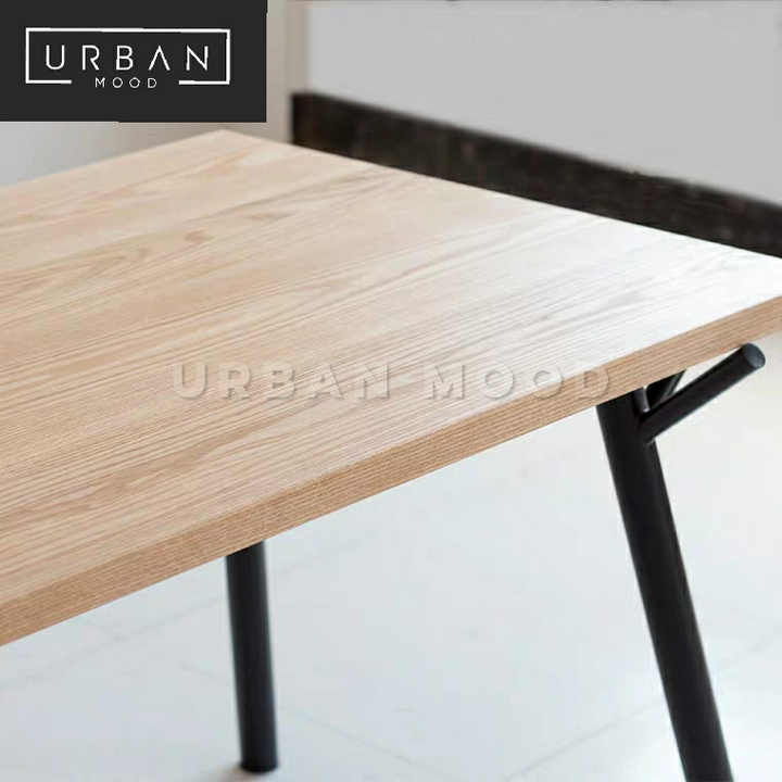 TEASE Modern Industrial Solid Wood Study Table