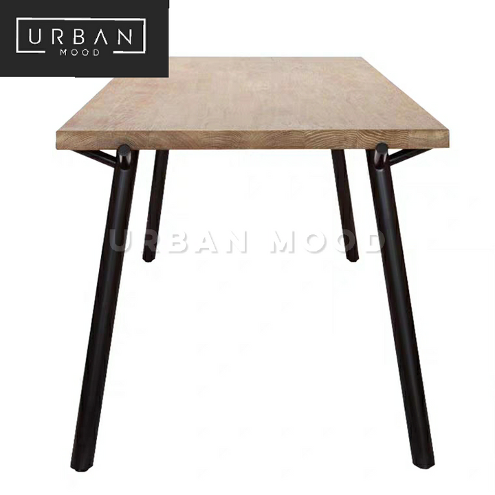 TEASE Modern Industrial Solid Wood Study Table