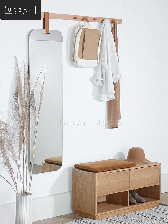 ENFOLD Scandinavian Hallway Bench & Mirror