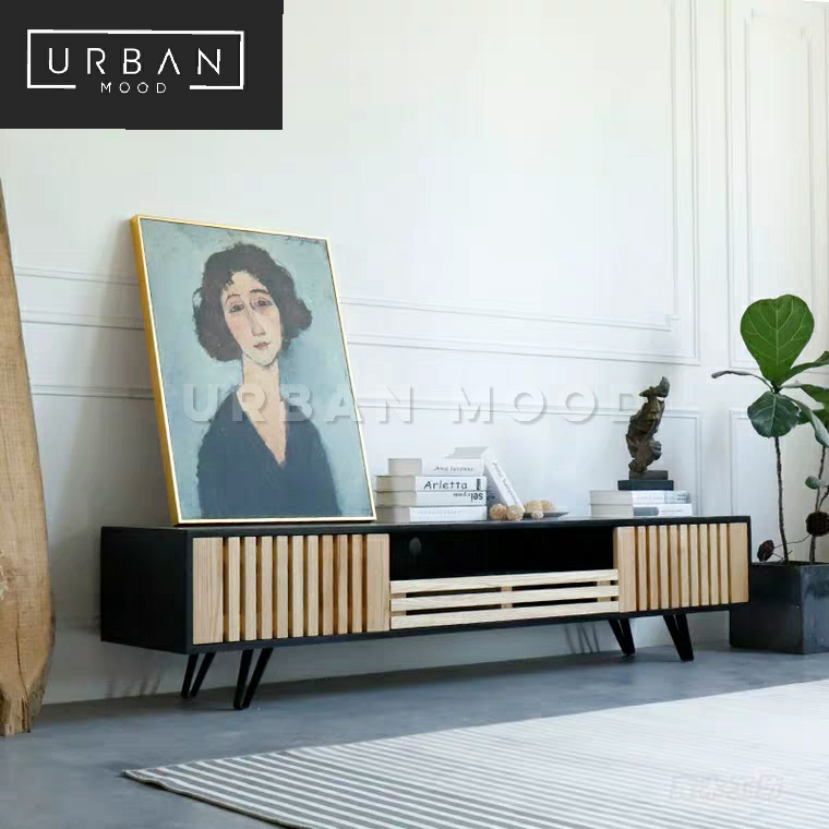 DENSE Modern Industrial Solid Wood TV Console