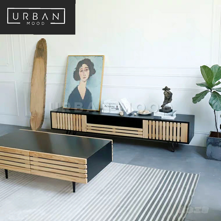 DENSE Modern Industrial Solid Wood TV Console