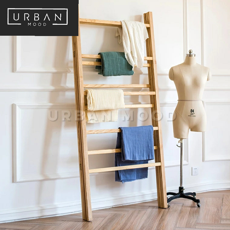 GALVIN Rustic Wooden Ladder Rack Urban Mood